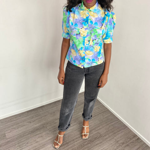 blouse imprimé fleur. TFT Vintage shop