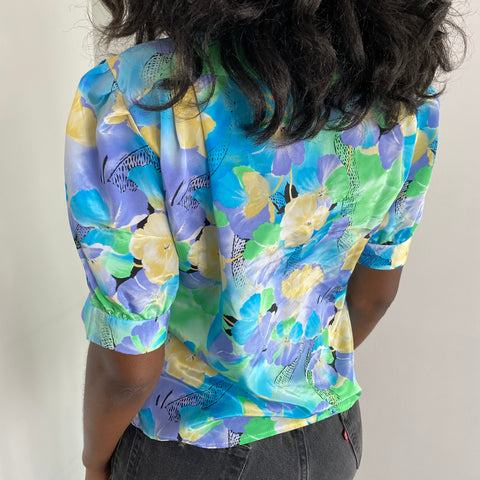 blouse imprimé fleur. TFT Vintage shop