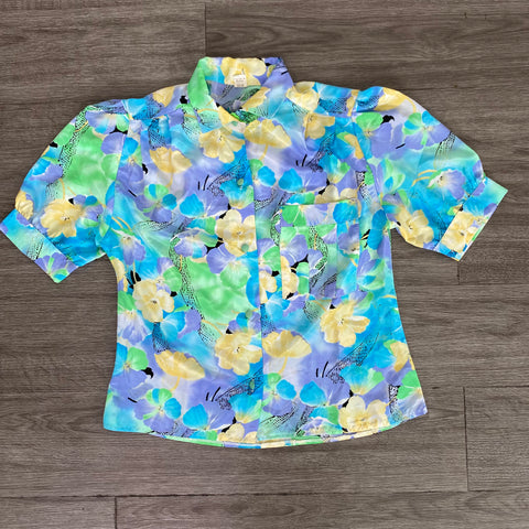 blouse imprimé fleur. TFT Vintage shop