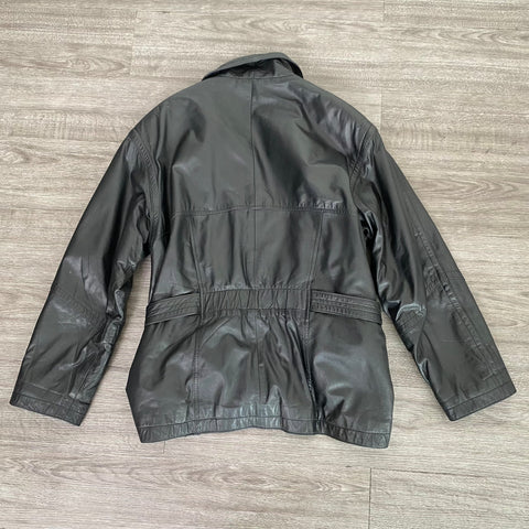 VESTE VINTAGE EN CUIR CEINTURÉ
