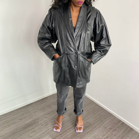 MANTEAU VINTAGE EN CUIR
