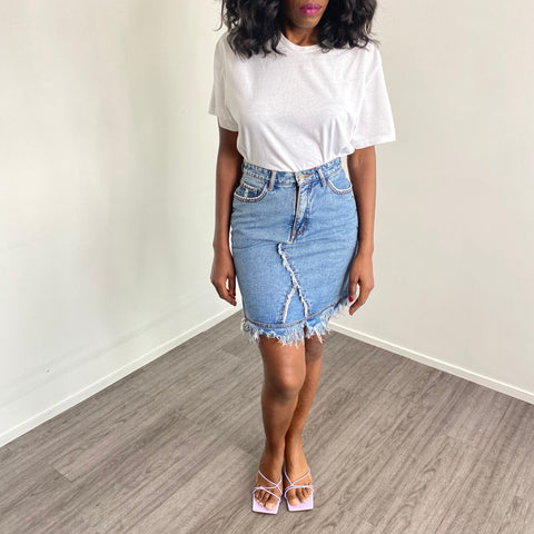 JUPE EN JEAN TAILLE HAUTE Y2K - TFT VINTAGE SHOP