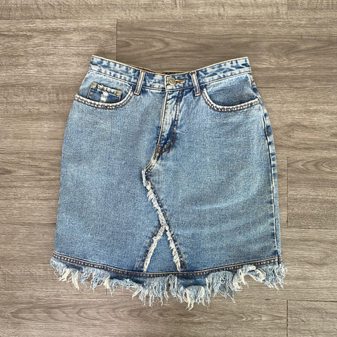 JUPE EN JEAN TAILLE HAUTE Y2K - TFT VINTAGE SHOP