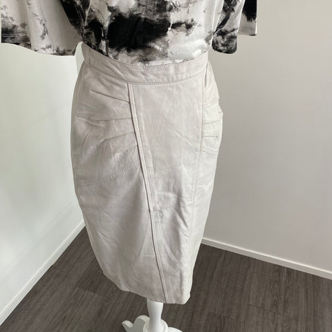 JUPE VINTAGE EN CUIR TAILLE HAUTE