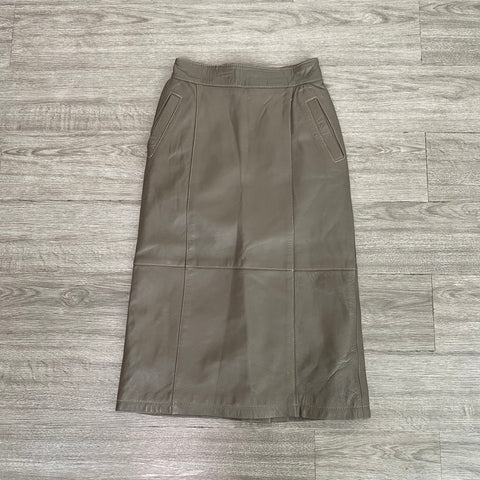 JUPE VINTAGE EN CUIR TAILLE HAUTE