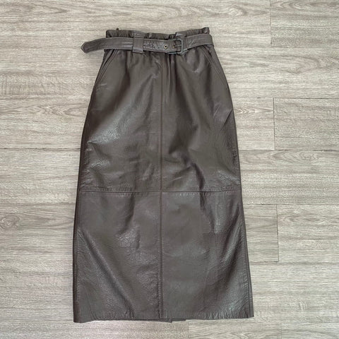 JUPE VINTAGE EN CUIR TAILLE HAUTE