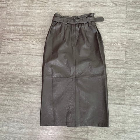 JUPE VINTAGE EN CUIR TAILLE HAUTE