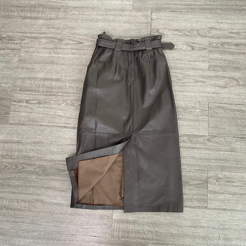 JUPE VINTAGE EN CUIR TAILLE HAUTE