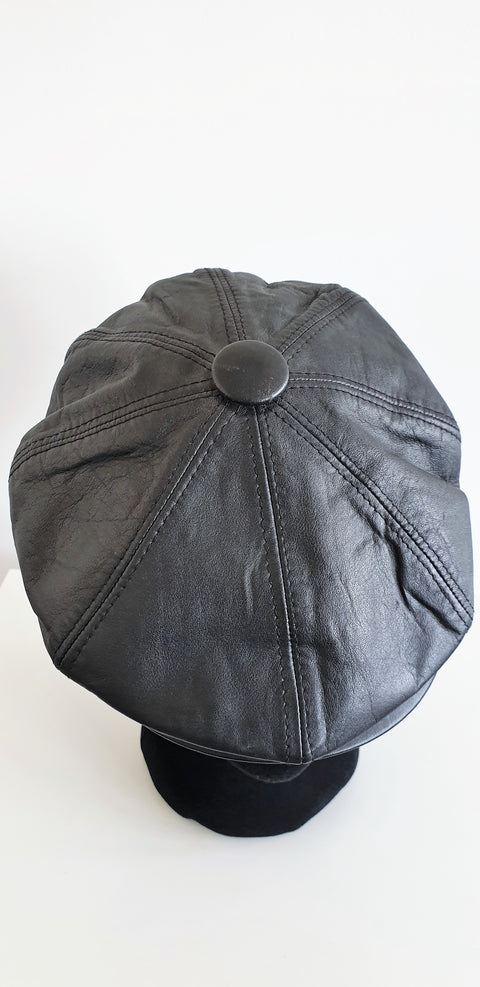 Casquette Gavroche en cuir - T.F.T Vintage Shop