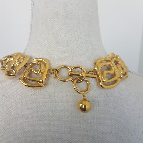 Collier XXL en métal doré