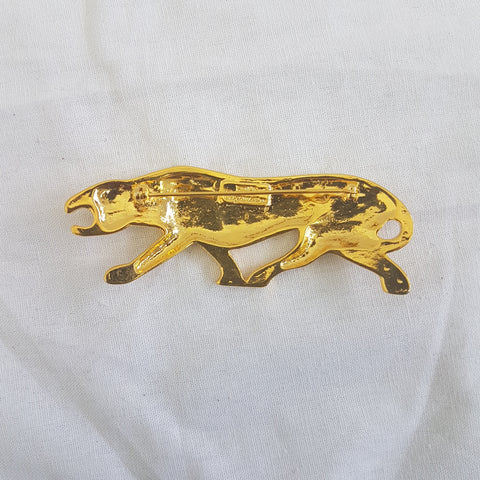Broche léopard en métal doré