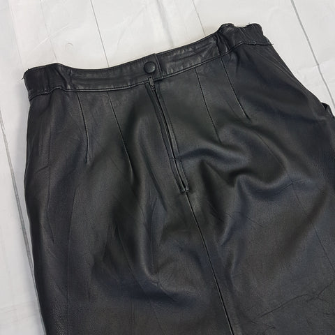 Jupe en cuir taille haute