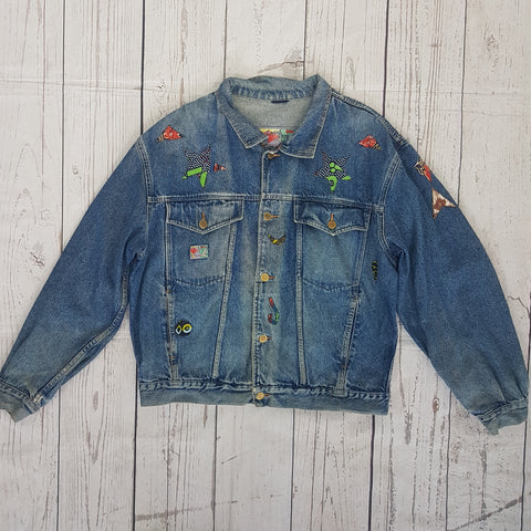 Veste en jean customisée - TFT VINTAGE SHOP