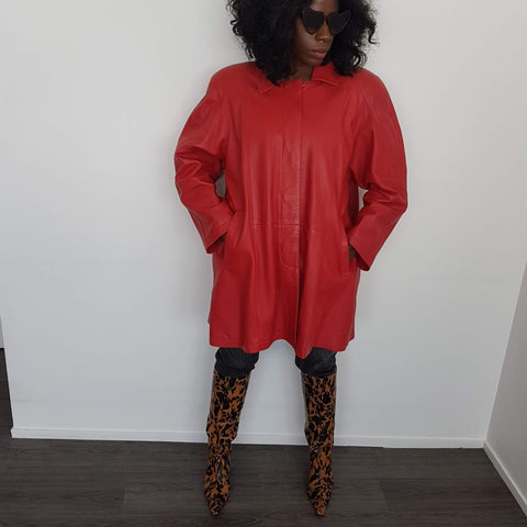 TFT VINTAGE SHOP- Manteau en cuir vintage