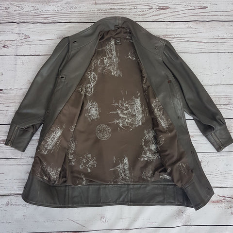 TFT VINTAGE SHOP-Manteau en cuir vintage