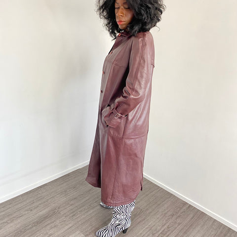 TFT VINTAGE SHOP - trench en cuir vintage