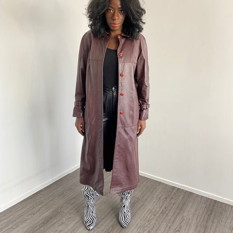 TFT VINTAGE SHOP - trench en cuir vintage