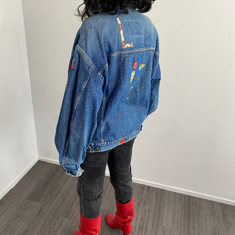 Veste en jean customisée - TFT VINTAGE SHOP