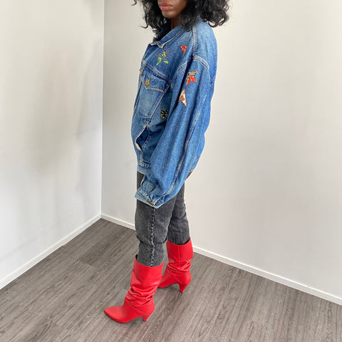 Veste en jean customisée - TFT VINTAGE SHOP