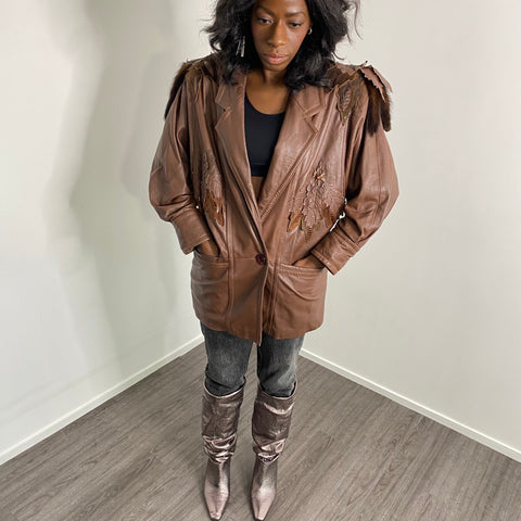Veste en cuir vintage. TFT Vintage shop