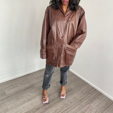 MANTEAU VINTAGE EN CUIR